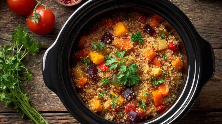Slow Cooker Rustic Vegetable Quinoa Stew