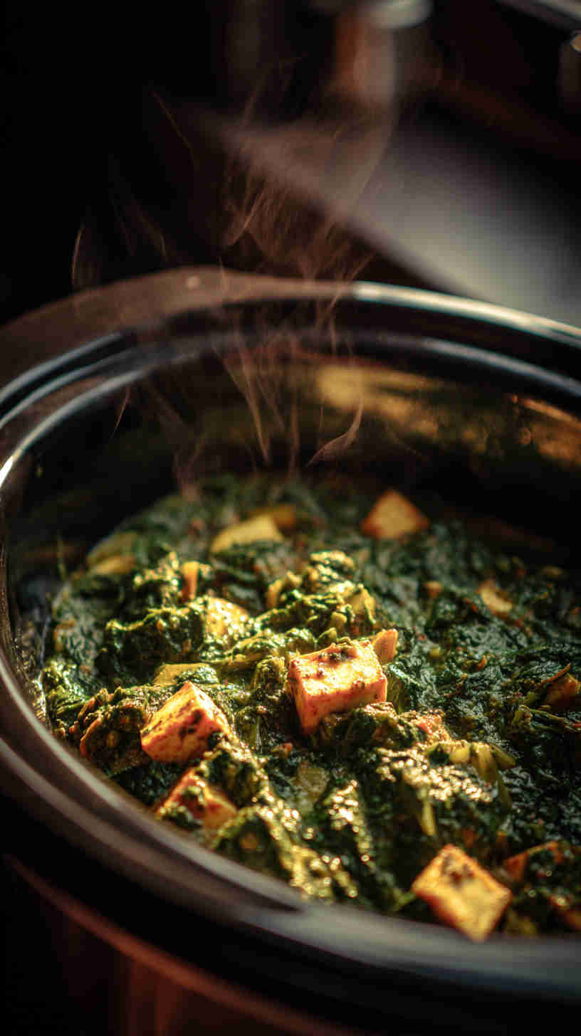 Slow Cooker Saag Paneer (Spinach and Paneer Curry)