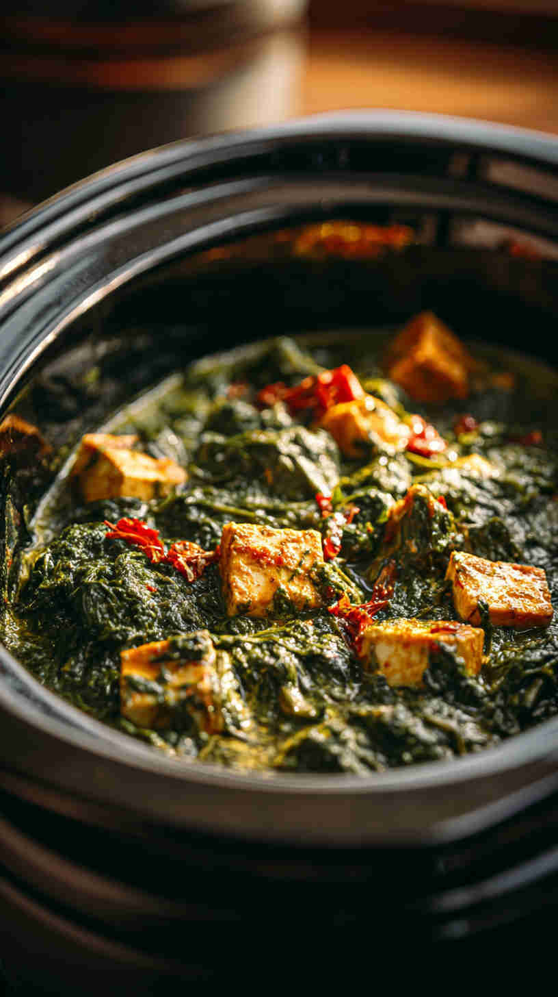 Slow Cooker Saag Paneer (Spinach and Paneer Curry)