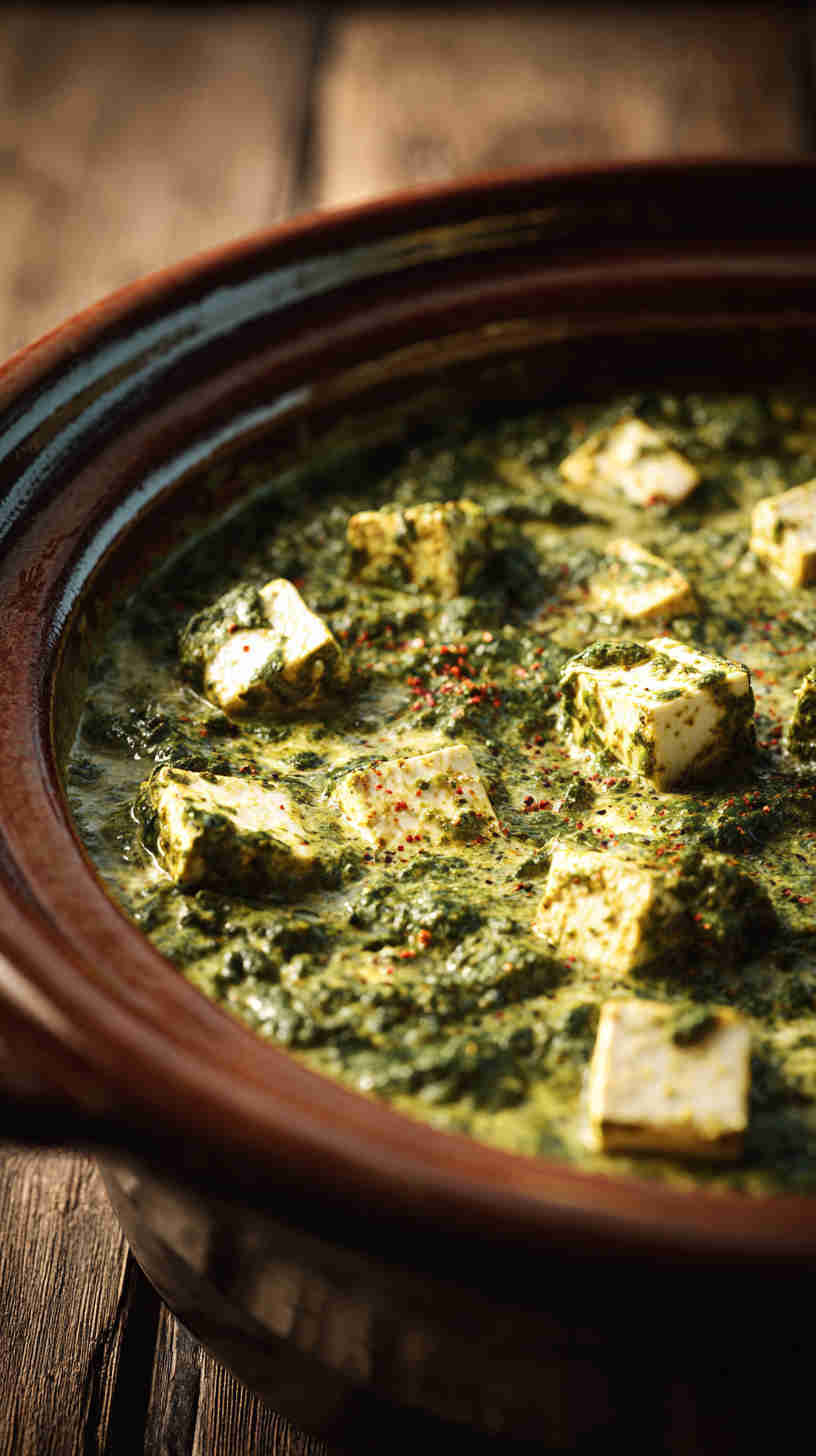 Slow Cooker Saag Paneer (Spinach and Paneer Curry)