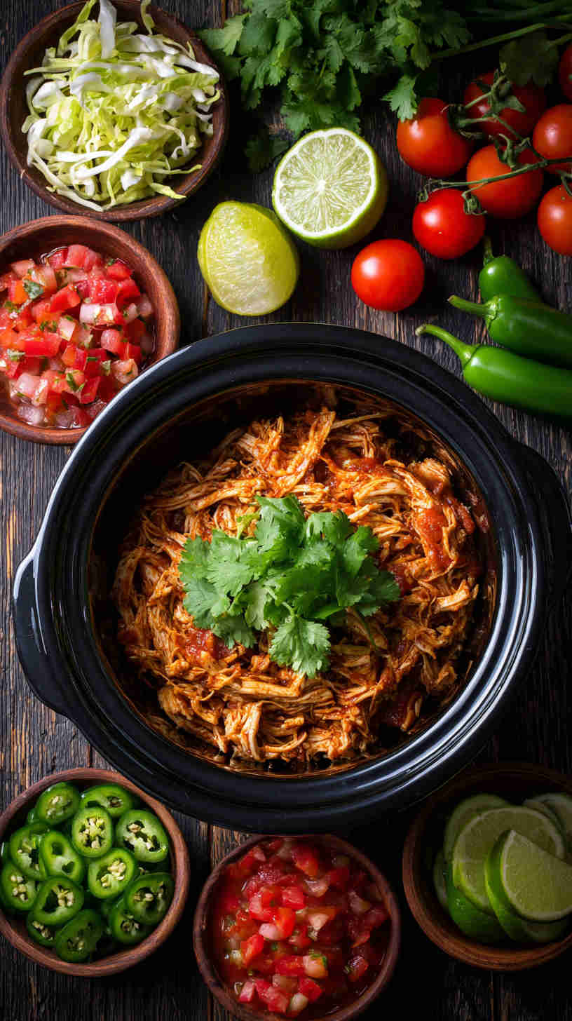 Slow Cooker Shredded Chicken Taco Filling