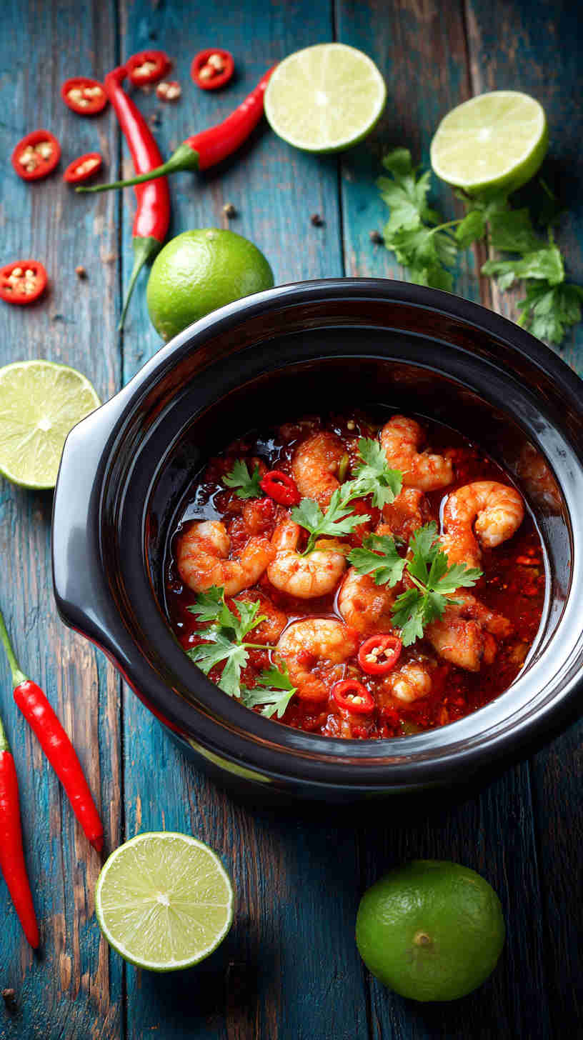 Slow Cooker Spicy Shrimp Taco Filling