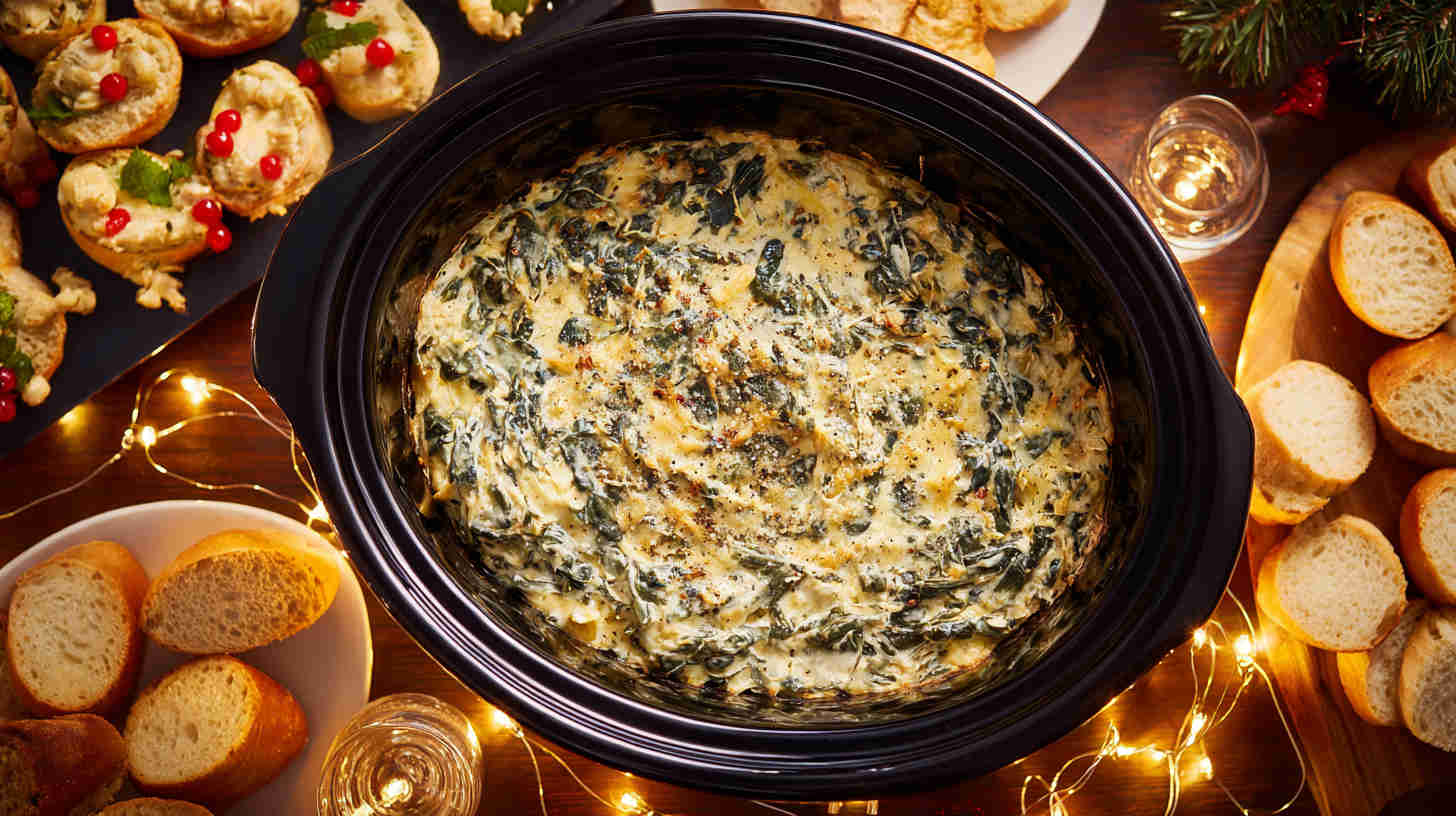 Slow Cooker Spinach Artichoke Dip