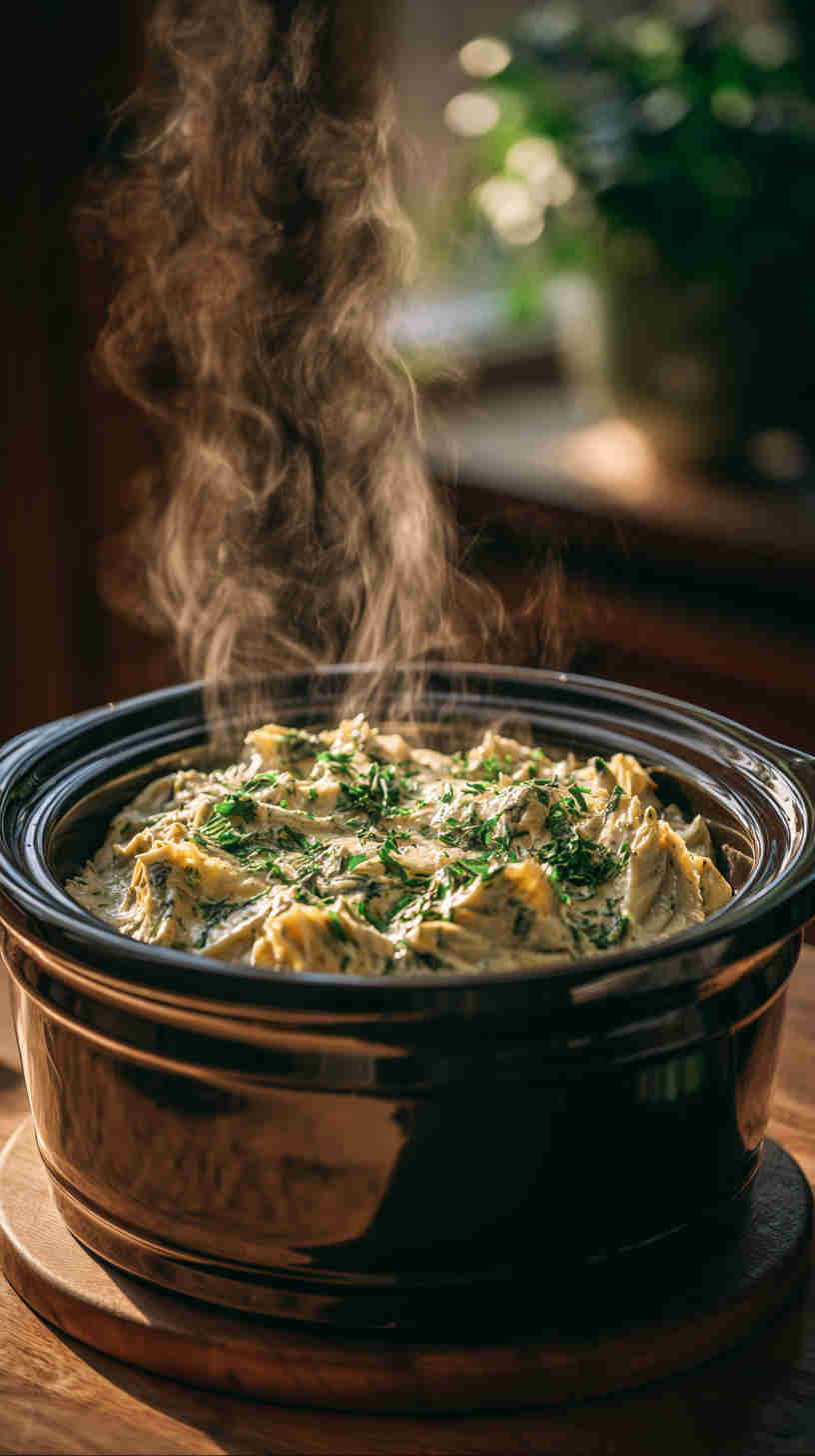 Slow Cooker Spinach Artichoke Dip