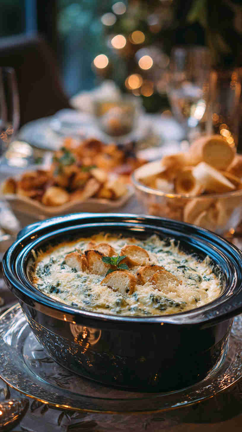 Slow Cooker Spinach Artichoke Dip