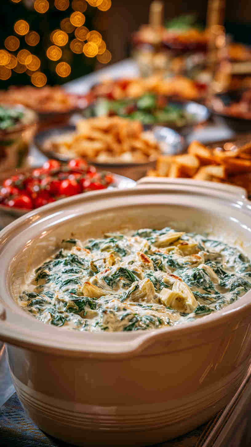 Slow Cooker Spinach Artichoke Dip