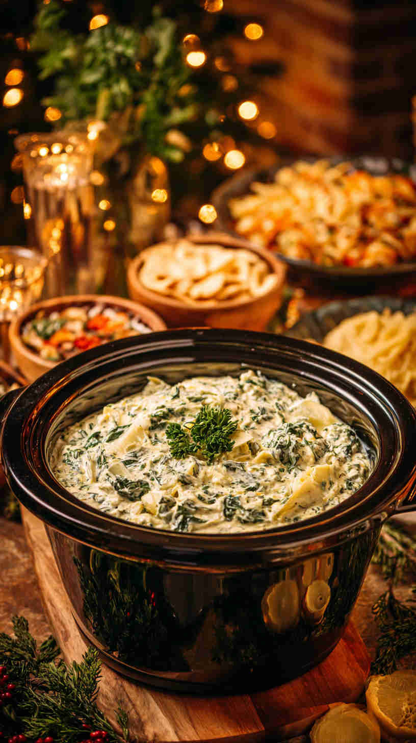 Slow Cooker Spinach Artichoke Dip