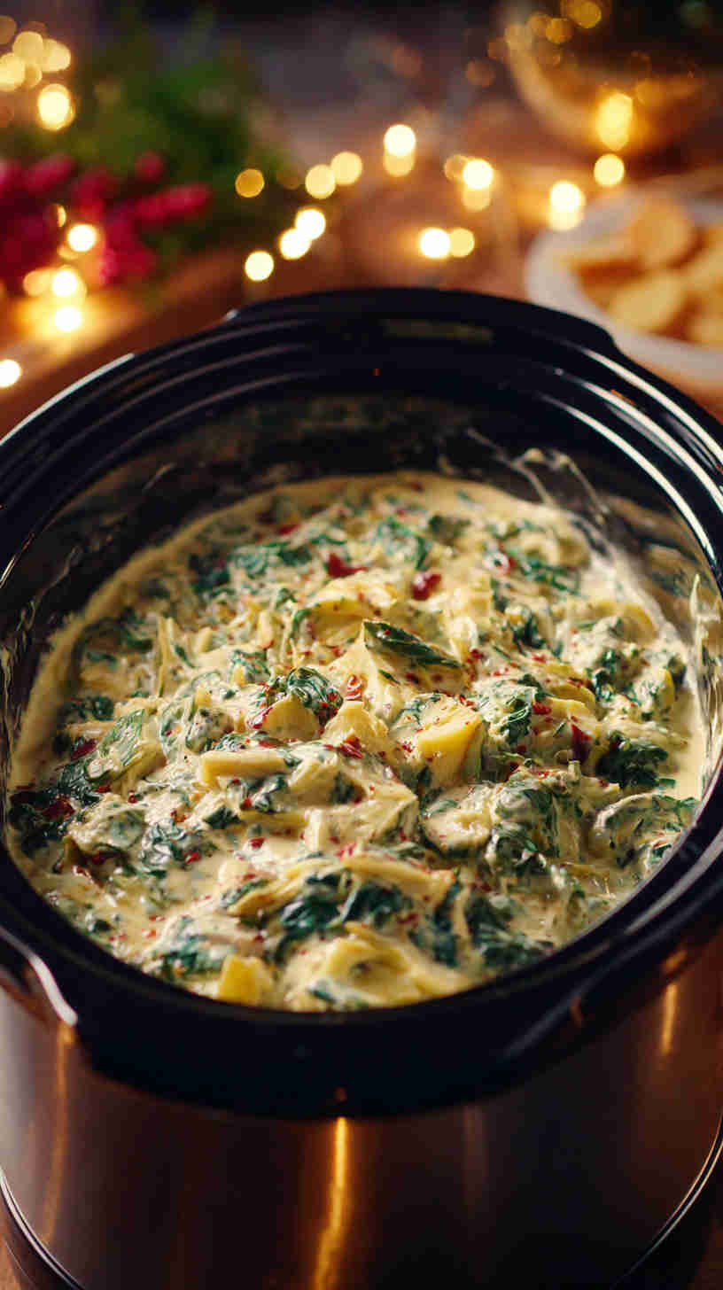 Slow Cooker Spinach Artichoke Dip