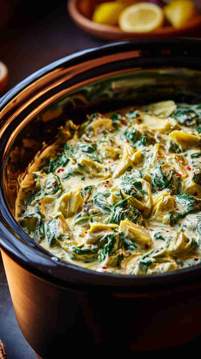 Slow Cooker Spinach Artichoke Dip
