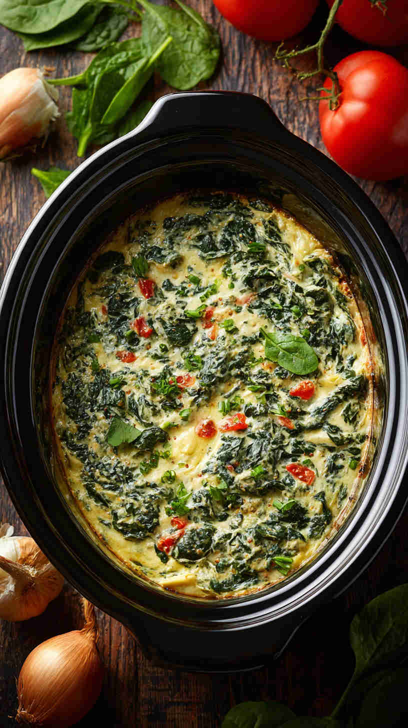 Slow Cooker Spinach Artichoke Dip