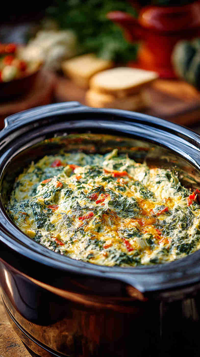 Slow Cooker Spinach Artichoke Dip