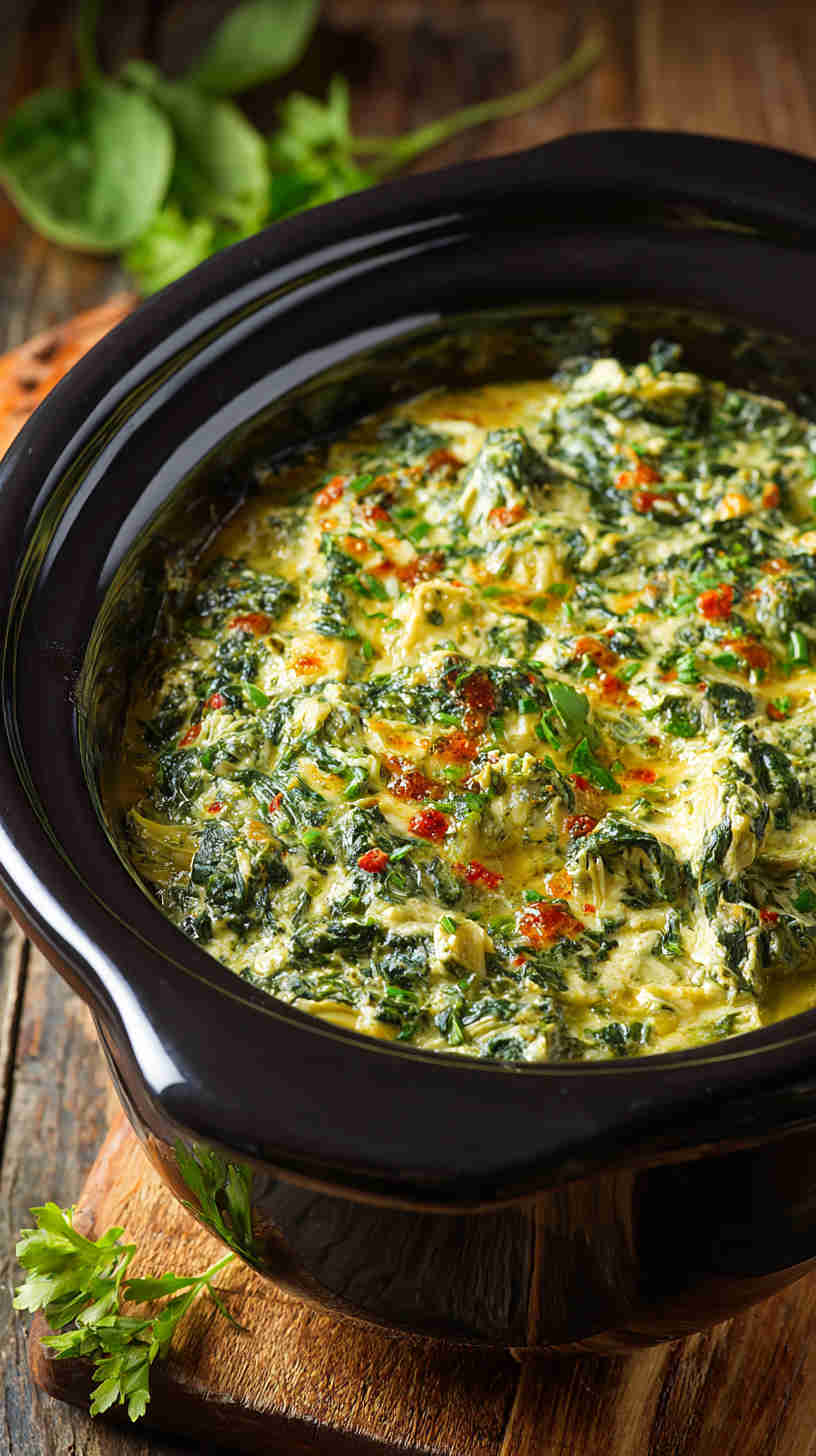 Slow Cooker Spinach Artichoke Dip