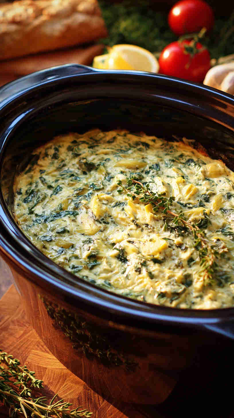 Slow Cooker Spinach Artichoke Dip