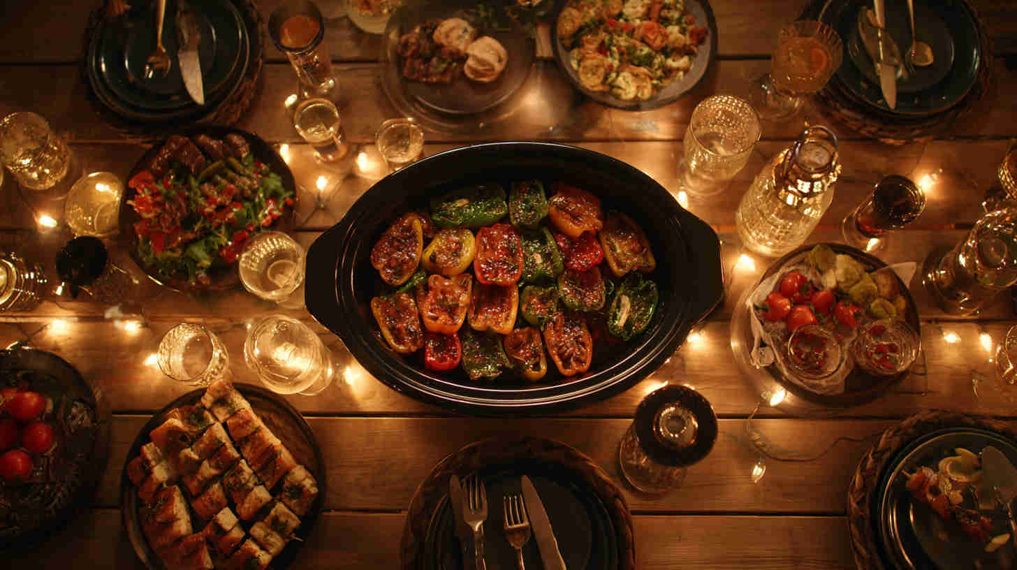 Slow Cooker Stuffed Mini Peppers