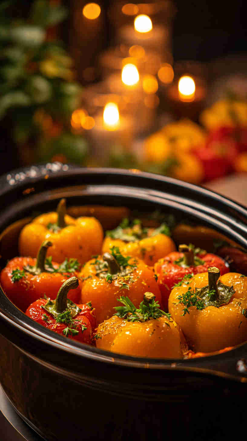 Slow Cooker Stuffed Mini Peppers