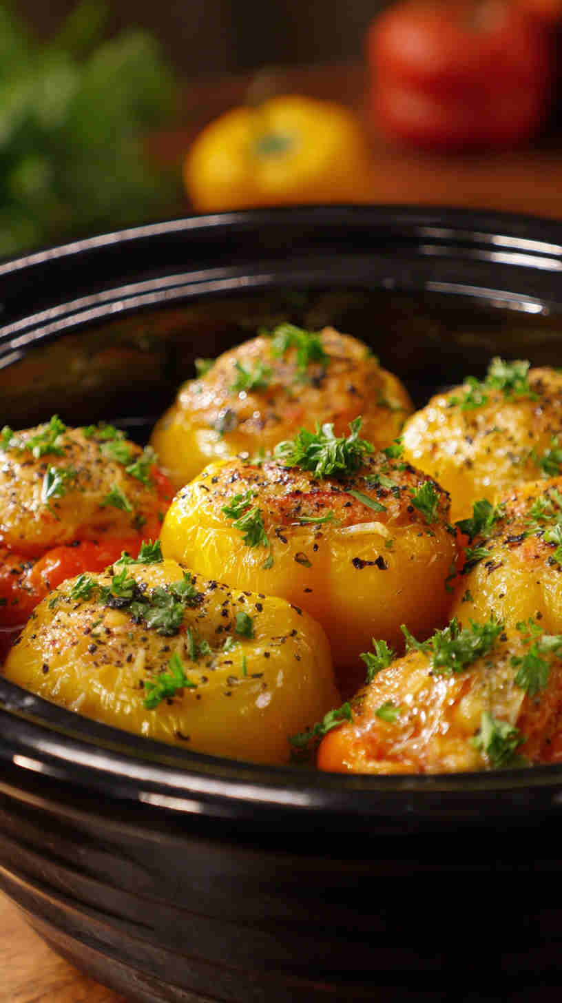 Slow Cooker Stuffed Mini Peppers