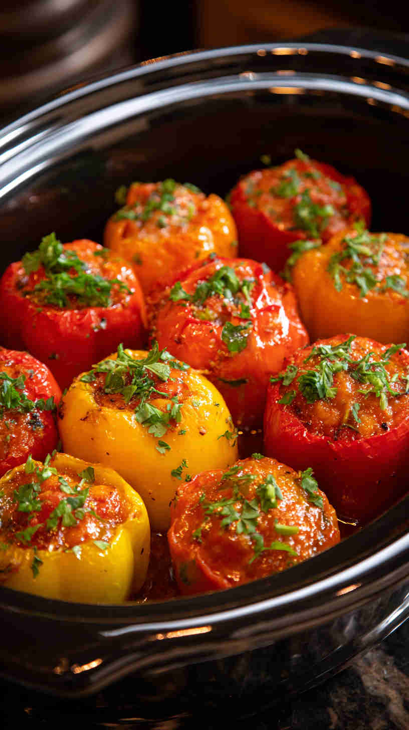 Slow Cooker Stuffed Mini Peppers