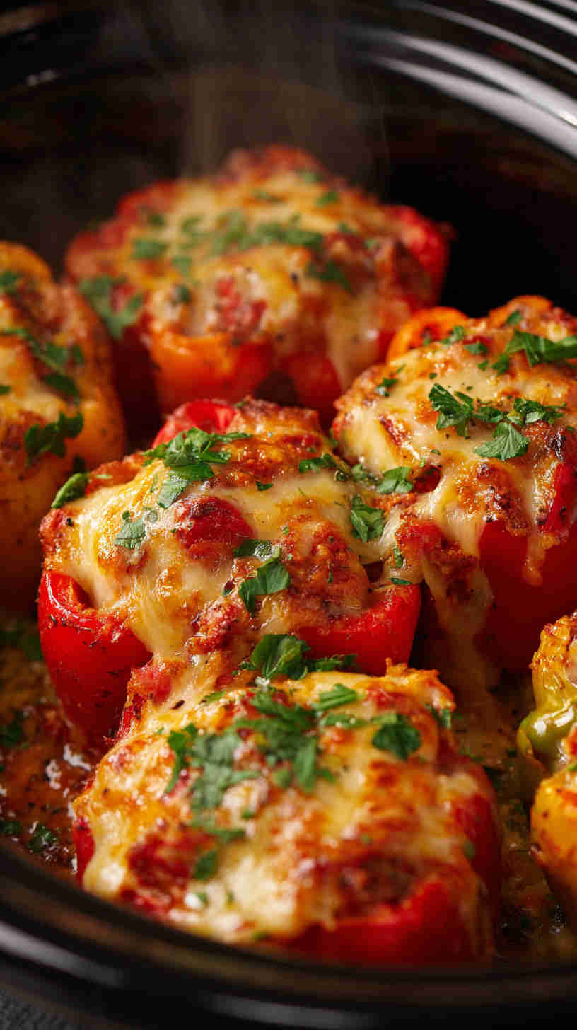Slow Cooker Stuffed Mini Peppers