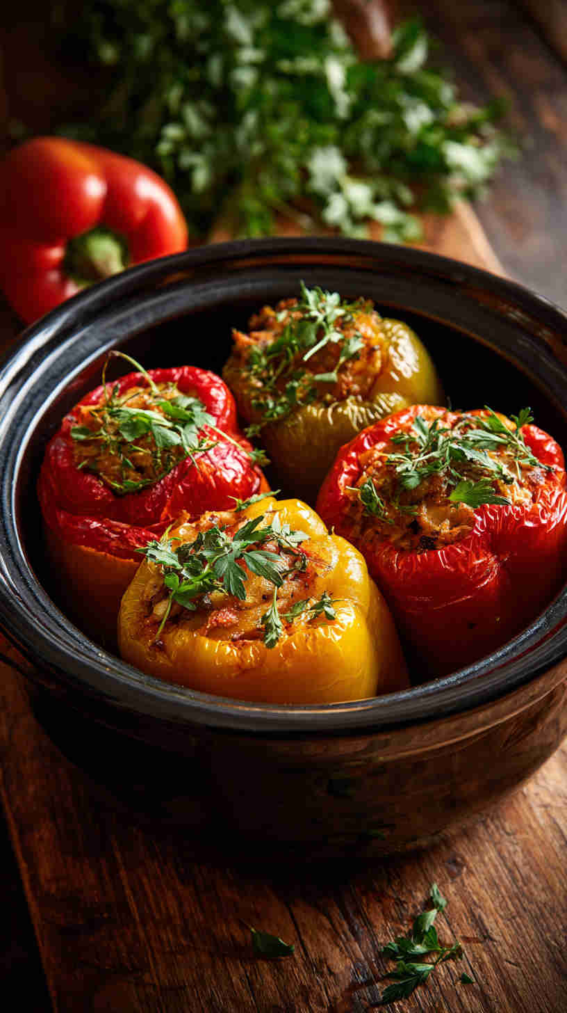 Slow Cooker Stuffed Mini Peppers