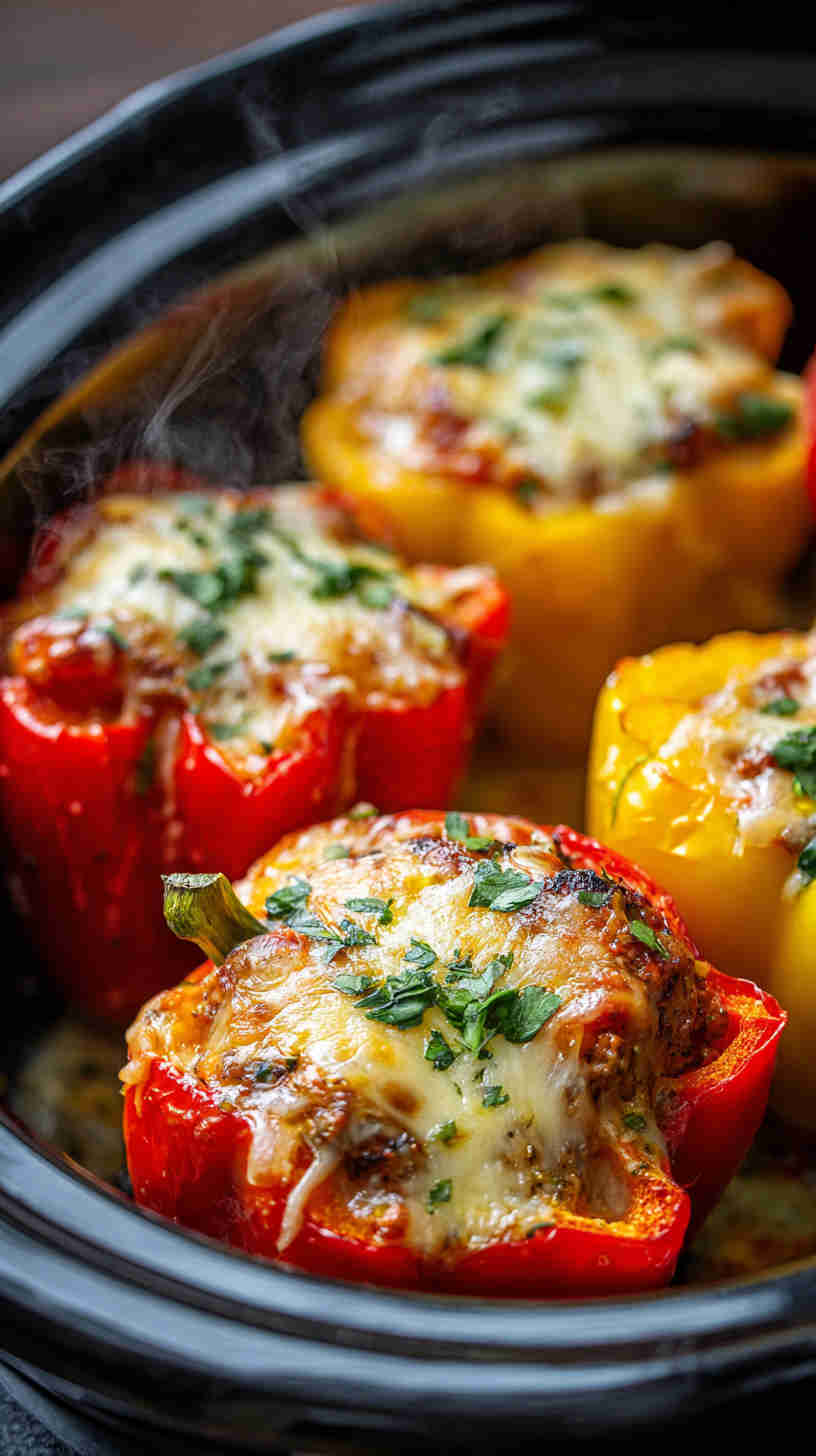 Slow Cooker Stuffed Mini Peppers