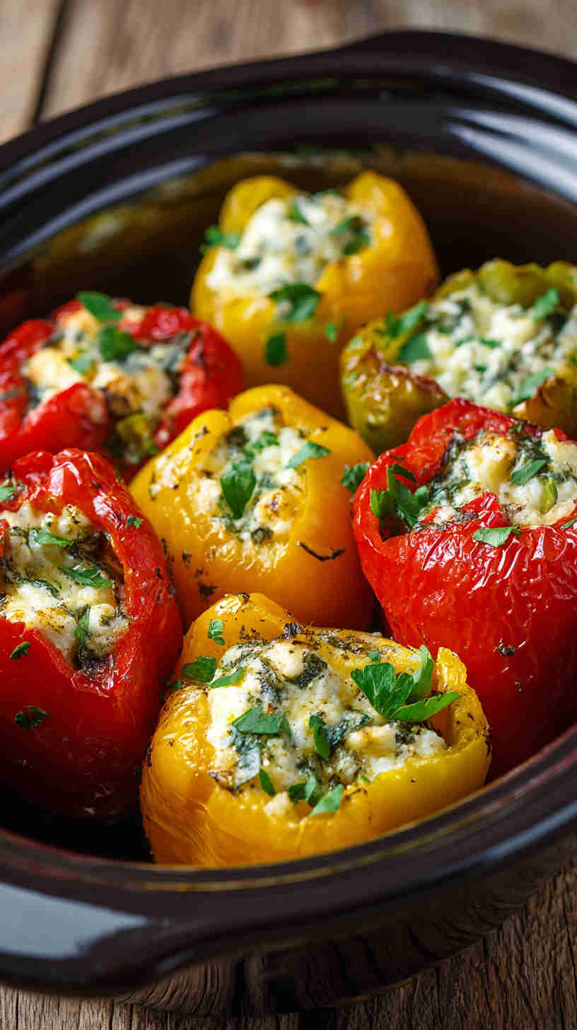 Slow Cooker Stuffed Mini Peppers