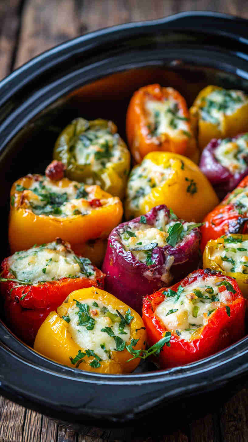 Slow Cooker Stuffed Mini Peppers