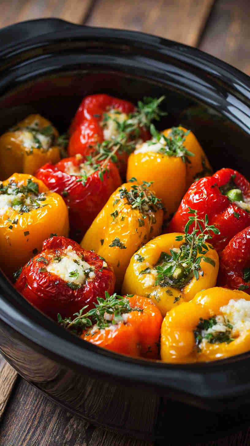 Slow Cooker Stuffed Mini Peppers