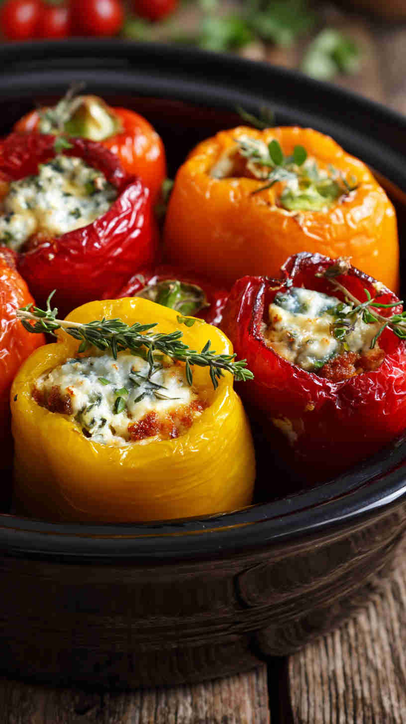 Slow Cooker Stuffed Mini Peppers