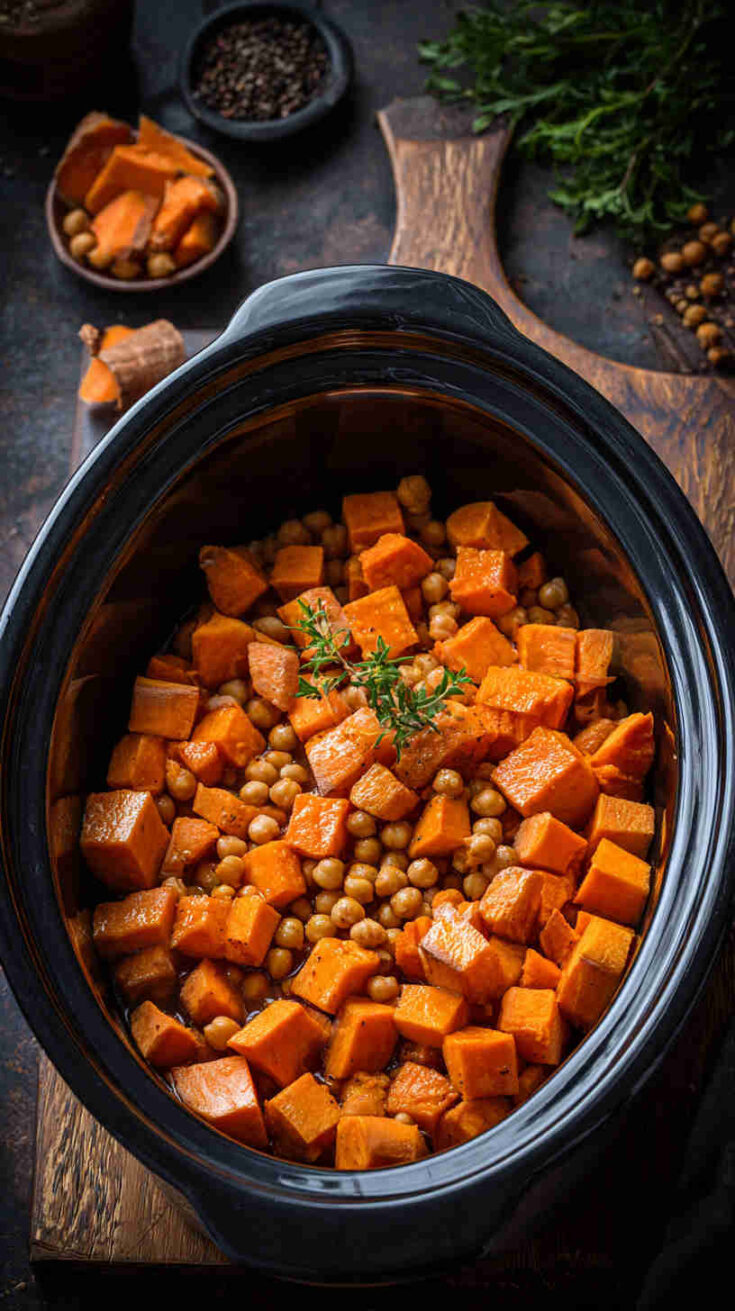 Slow Cooker Sweet Potato Chickpea Stew