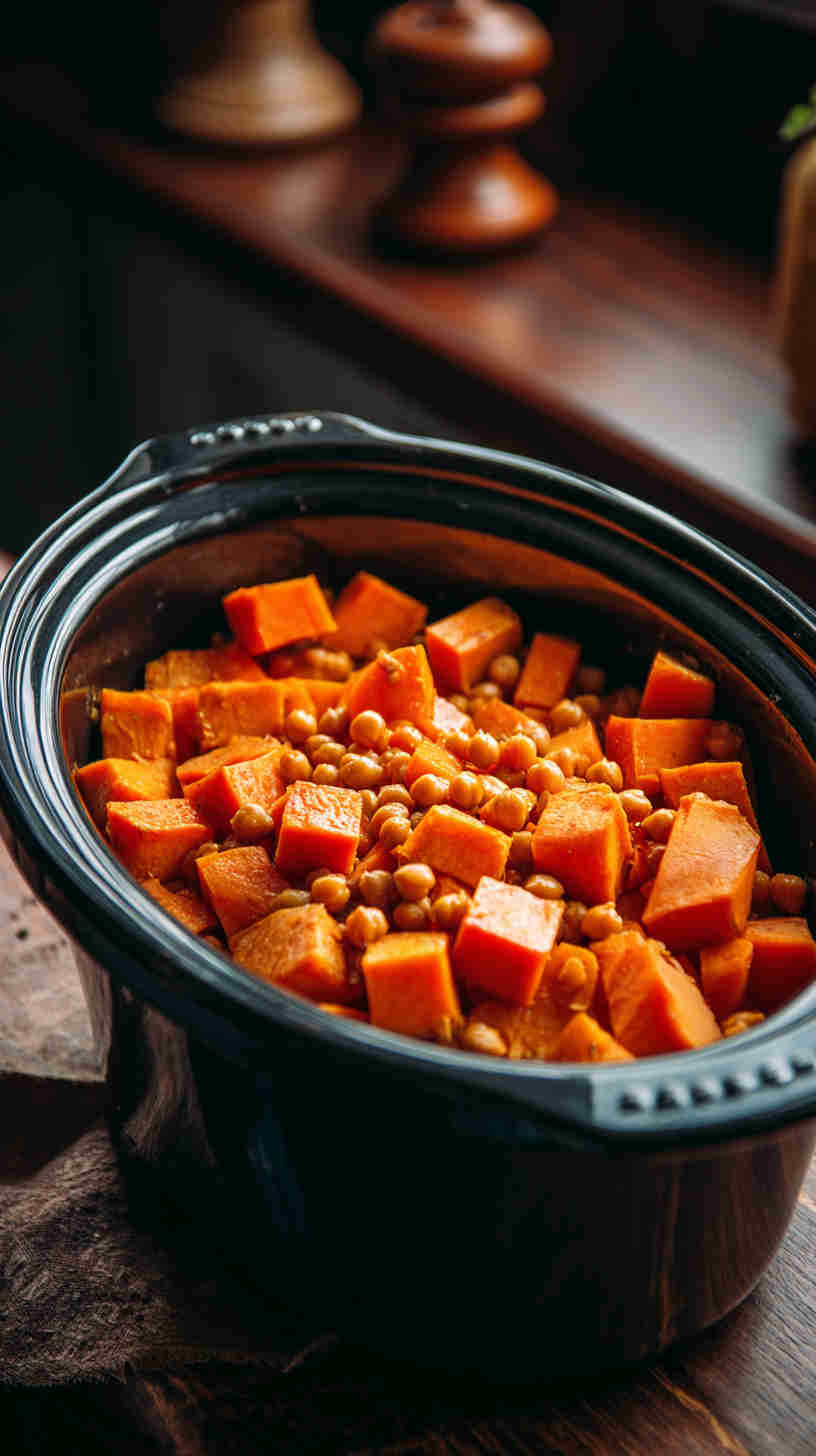 Slow Cooker Sweet Potato Chickpea Stew