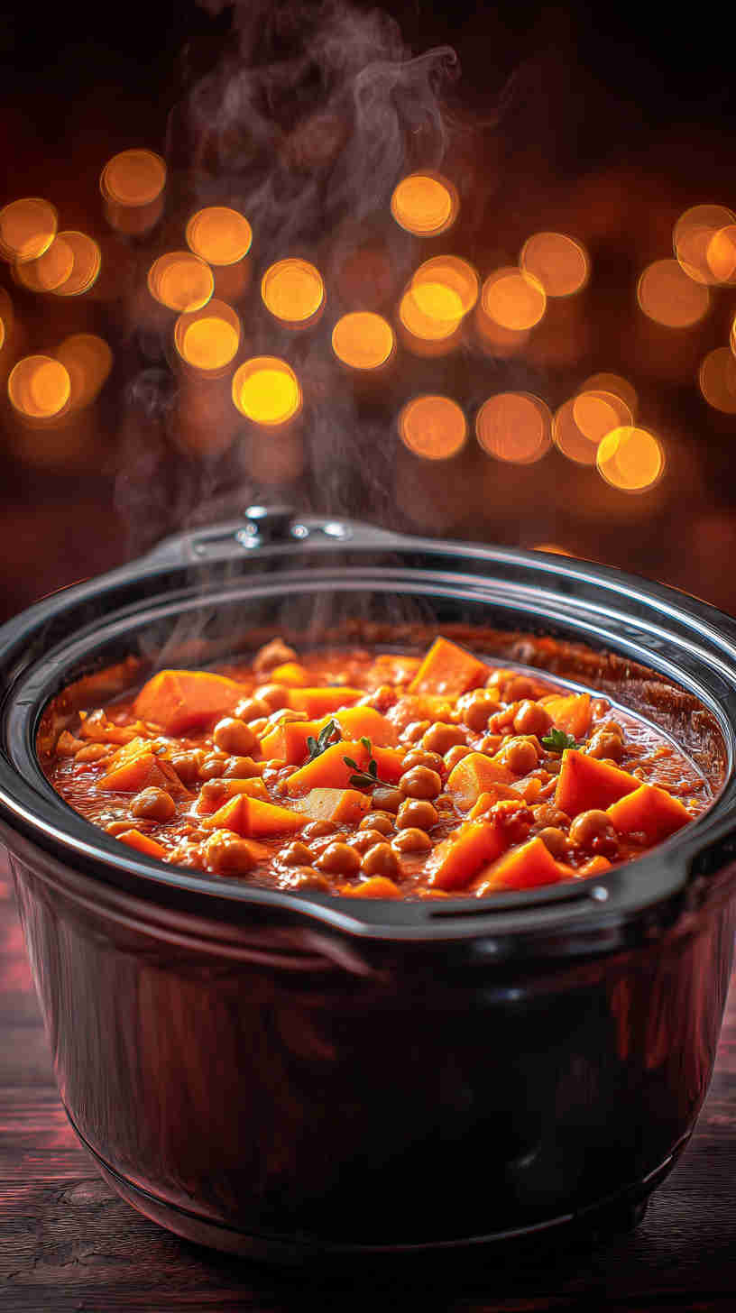 Slow Cooker Sweet Potato Chickpea Stew