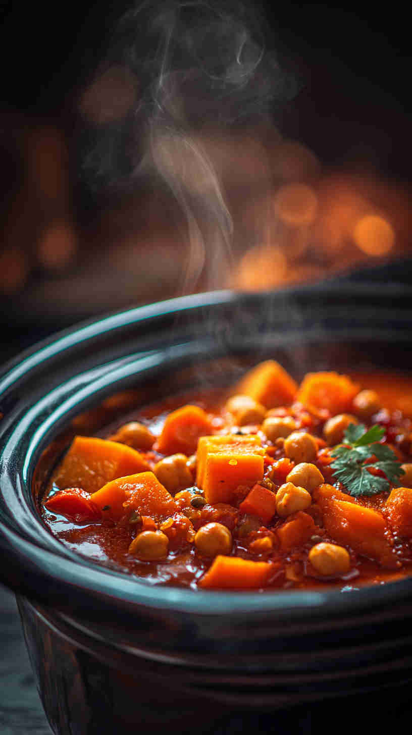 Slow Cooker Sweet Potato Chickpea Stew