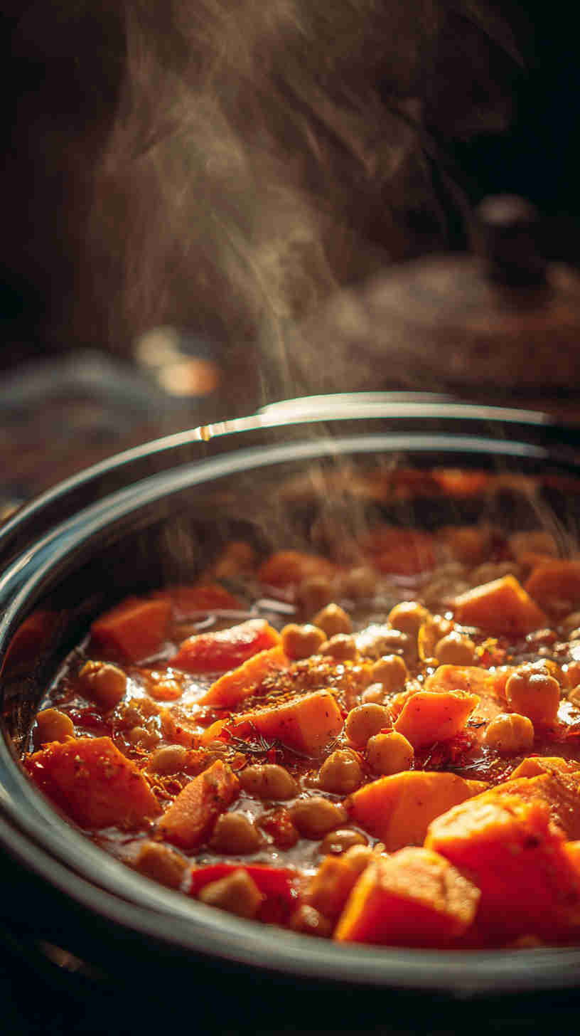 Slow Cooker Sweet Potato Chickpea Stew