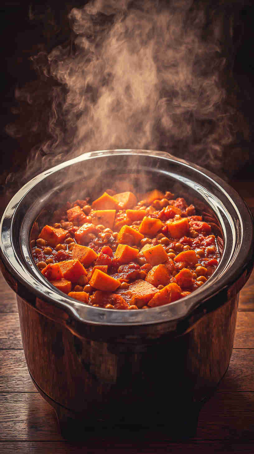 Slow Cooker Sweet Potato Chickpea Stew