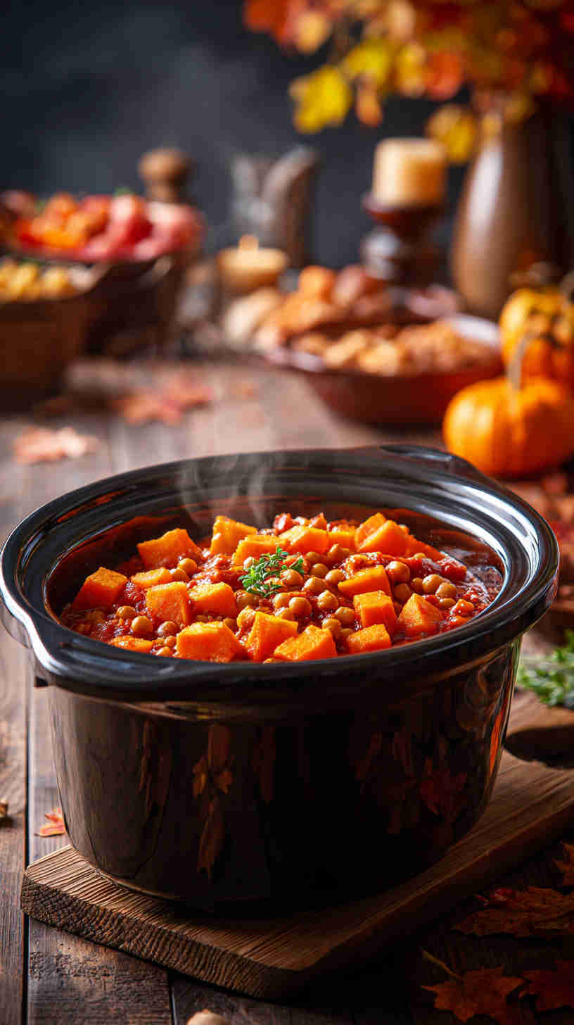 Slow Cooker Sweet Potato Chickpea Stew