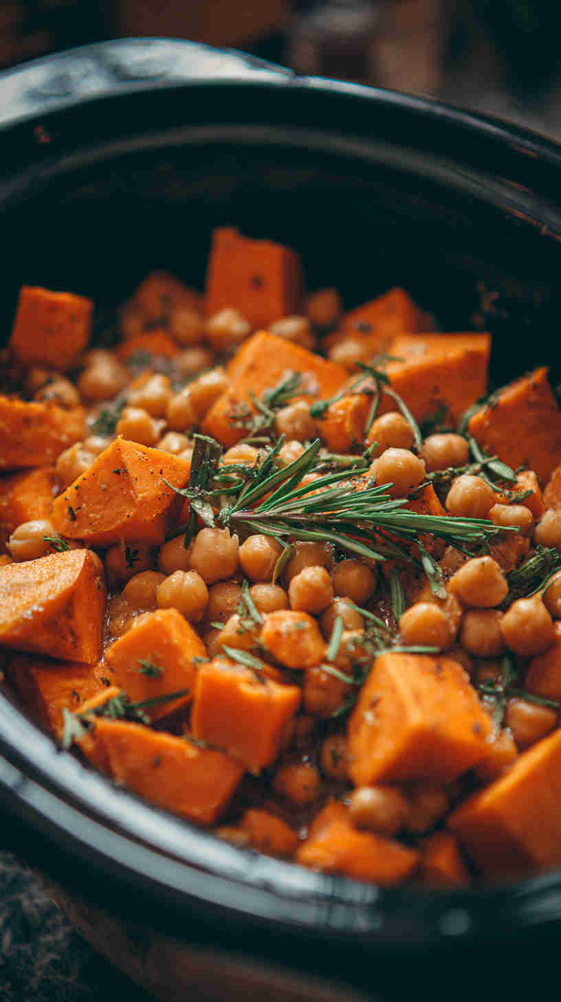 Slow Cooker Sweet Potato Chickpea Stew