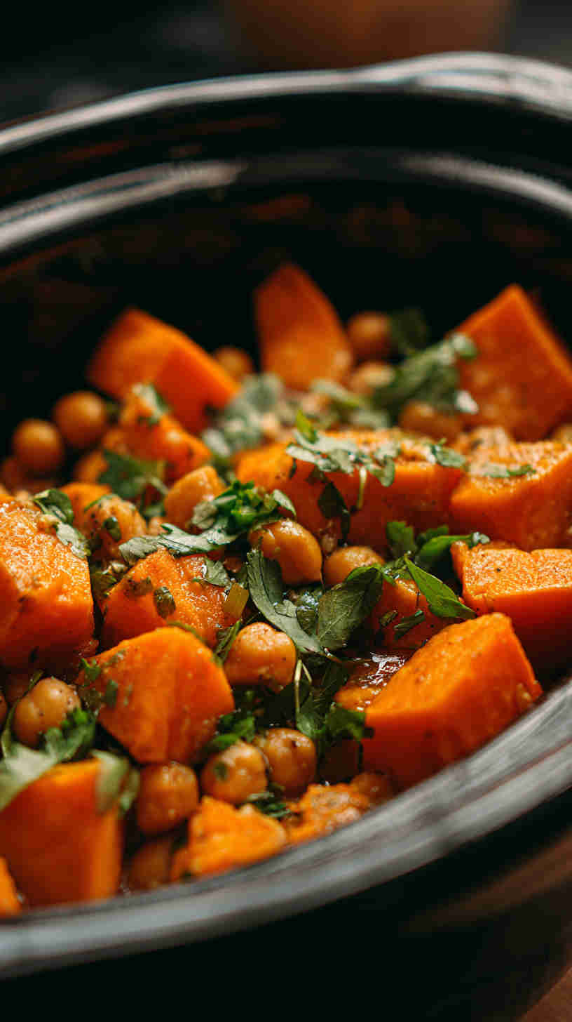 Slow Cooker Sweet Potato Chickpea Stew