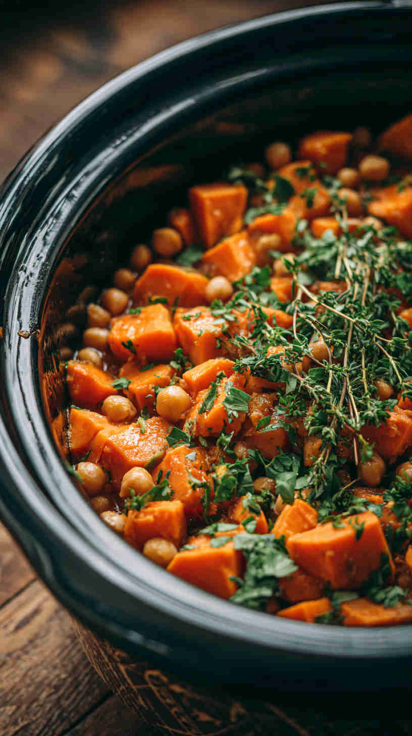Slow Cooker Sweet Potato Chickpea Stew