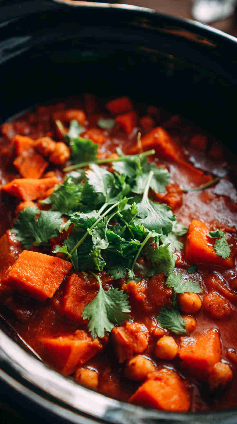 Slow Cooker Sweet Potato Chickpea Stew