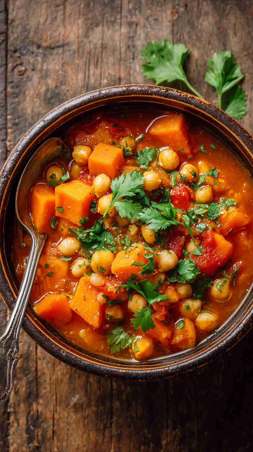 Slow Cooker Sweet Potato Chickpea Stew
