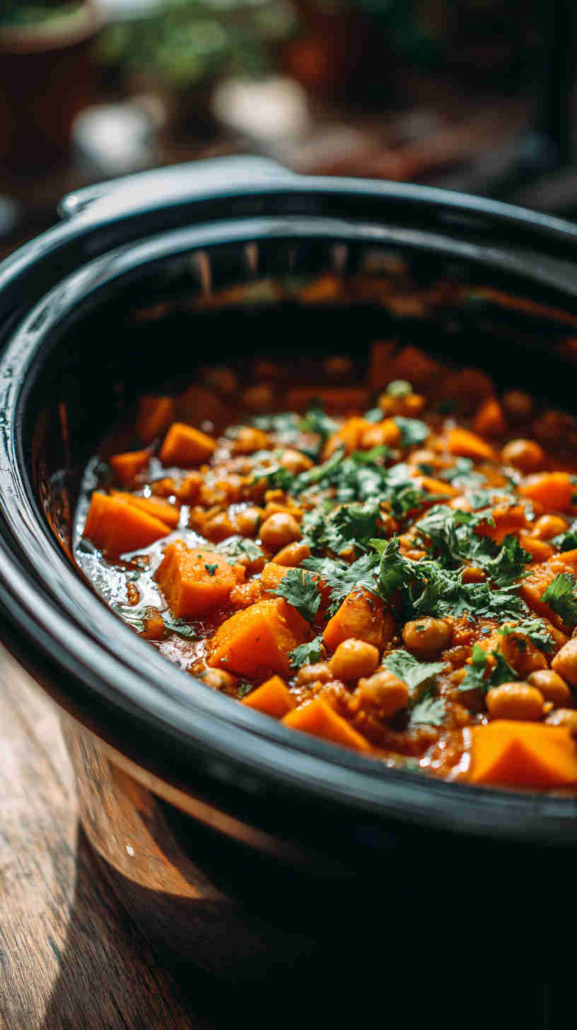 Slow Cooker Sweet Potato Chickpea Stew