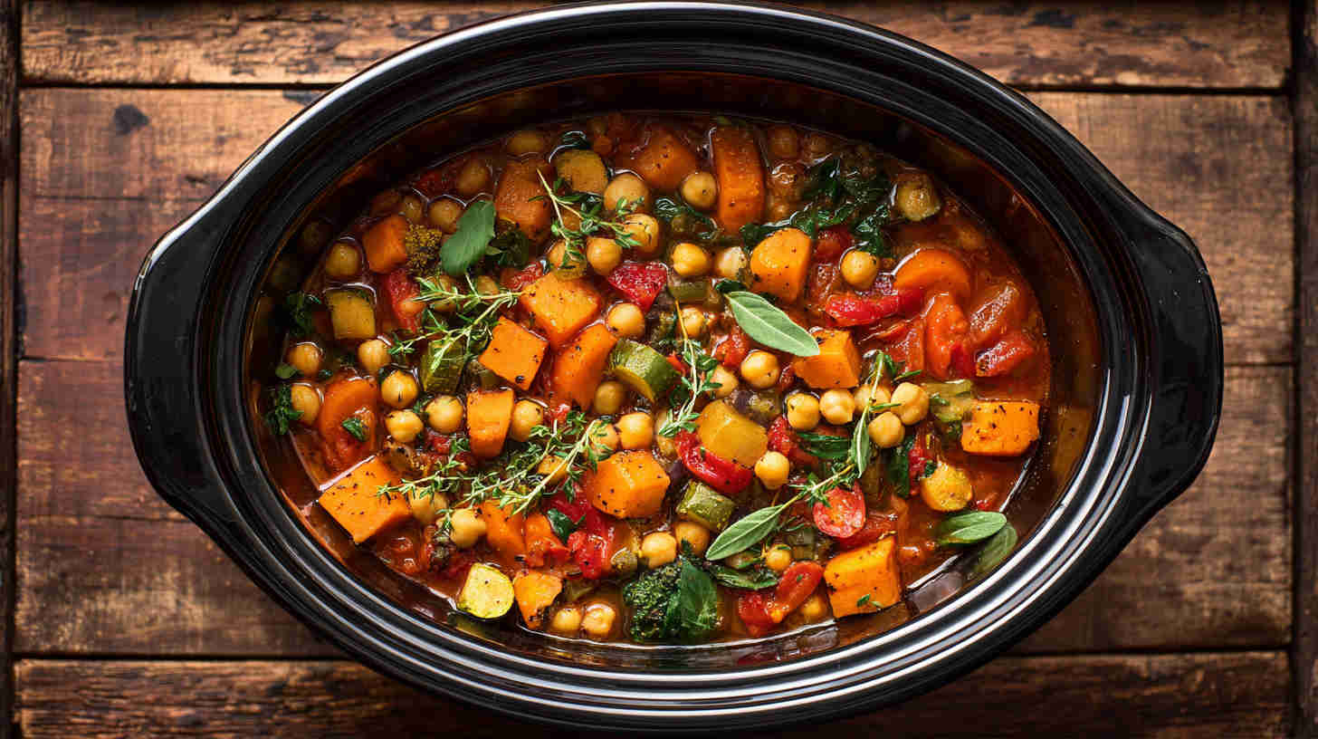 Slow Cooker Sweet Potato Chickpea Stew