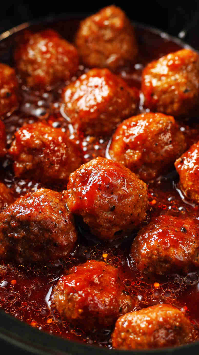Slow Cooker Sweet and Spicy Party Meatballs
