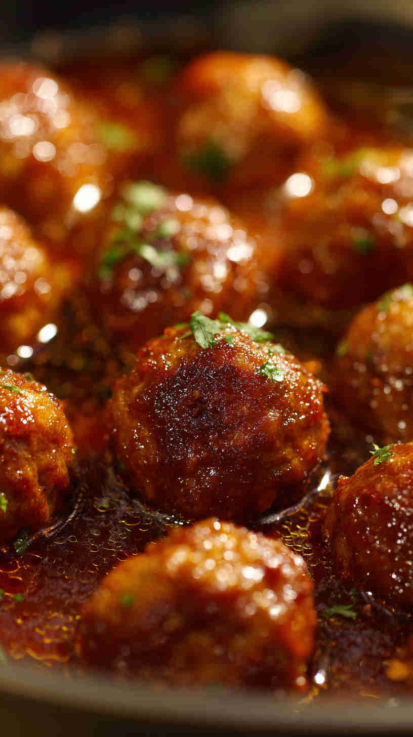 Slow Cooker Sweet and Spicy Party Meatballs
