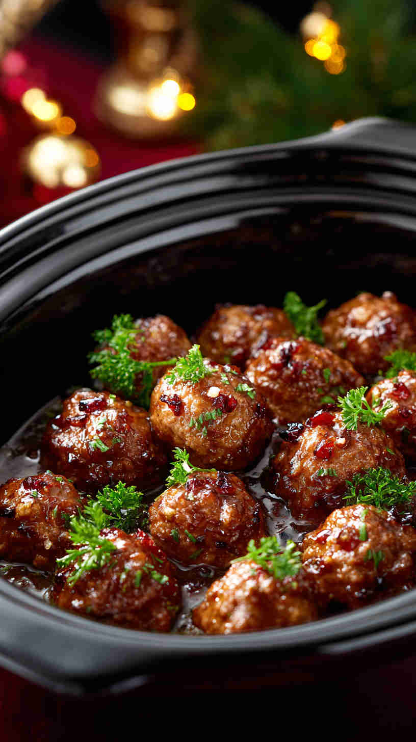 Slow Cooker Sweet and Spicy Party Meatballs