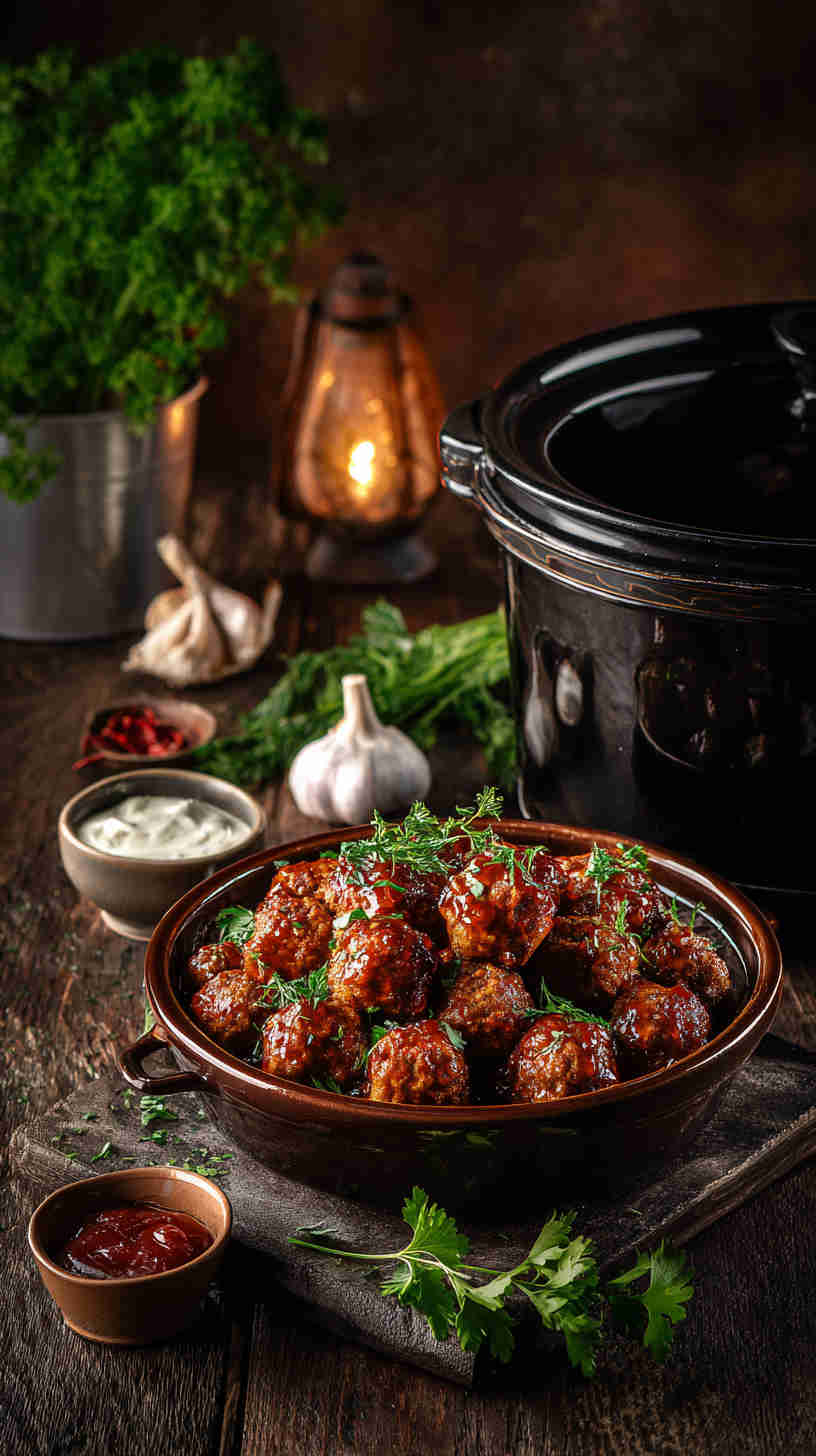 Slow Cooker Sweet and Spicy Party Meatballs