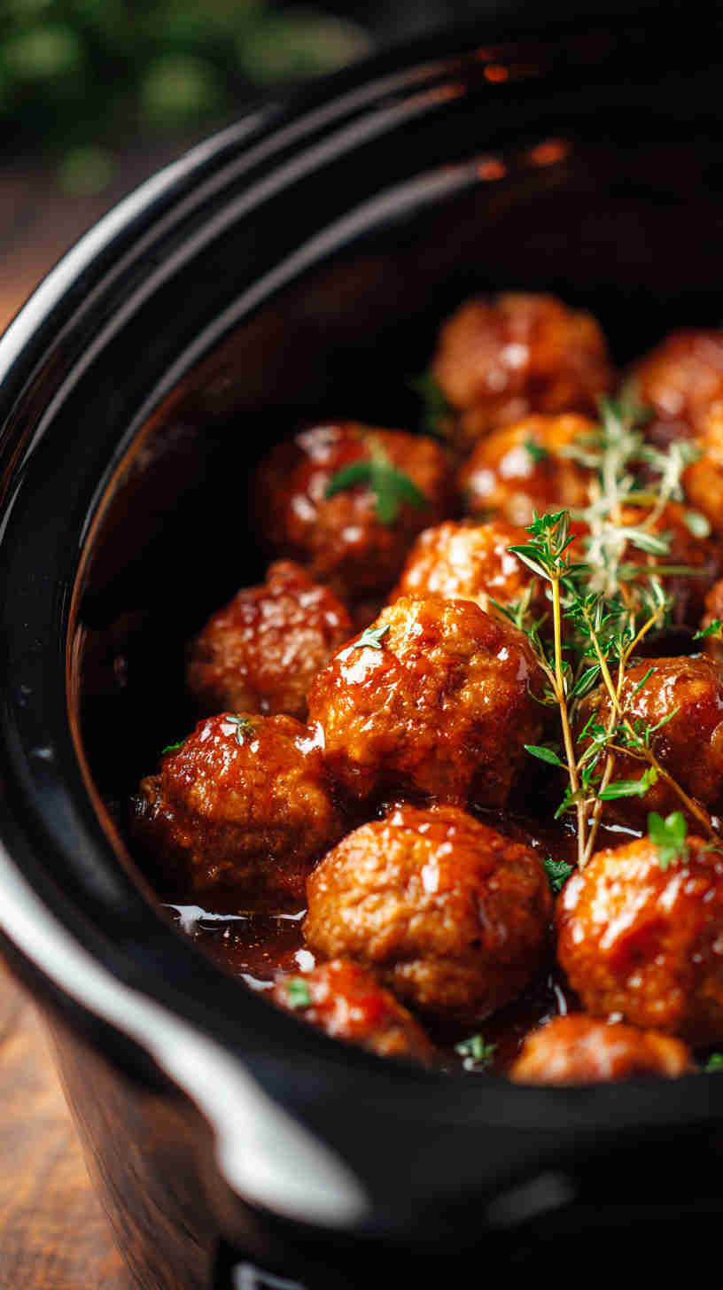 Slow Cooker Sweet and Spicy Party Meatballs