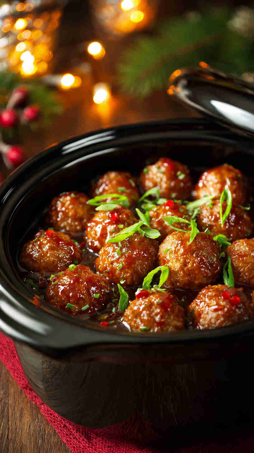 Slow Cooker Sweet and Spicy Party Meatballs