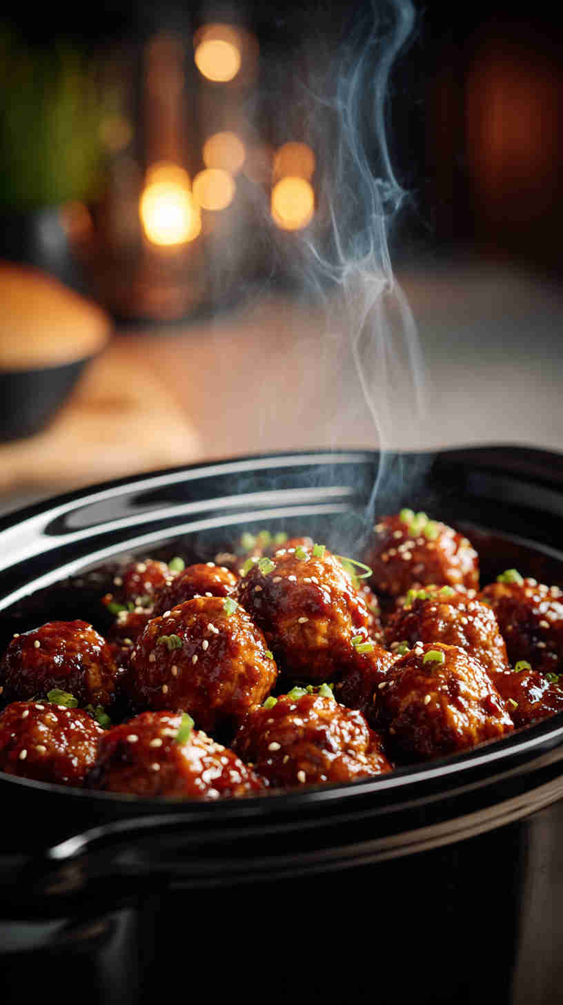 Slow Cooker Sweet and Spicy Party Meatballs