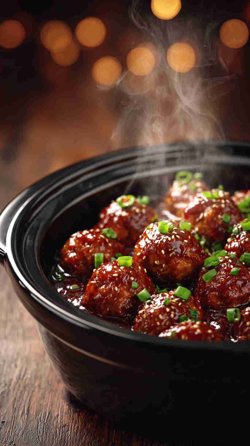 Slow Cooker Sweet and Spicy Party Meatballs